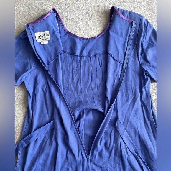 Vintage 90s purple front pleated midi dress size12 - Picture 4 of 12